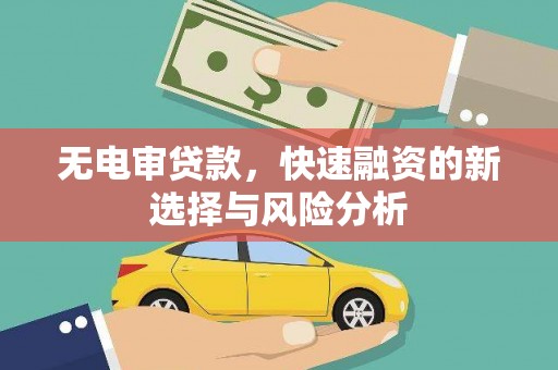 武宣无电审贷款，快速融资的新选择与风险分析