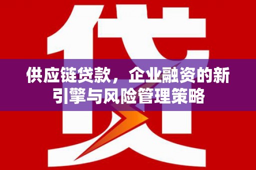 武宣供应链贷款，企业融资的新引擎与风险管理策略