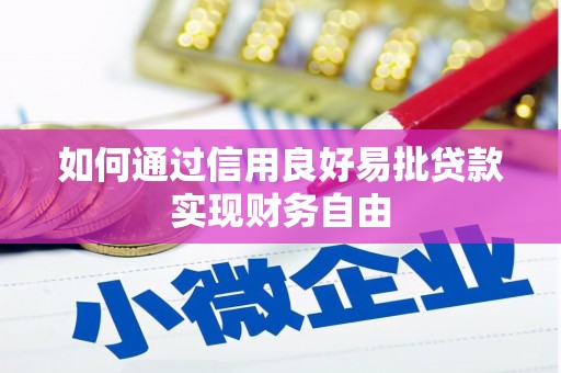 武宣如何通过信用良好易批贷款实现财务自由