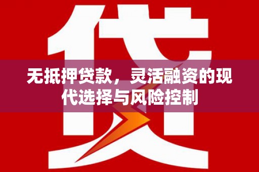 武宣无抵押贷款，灵活融资的现代选择与风险控制