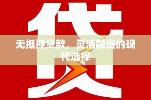 武宣无抵押贷款，灵活融资的现代选择