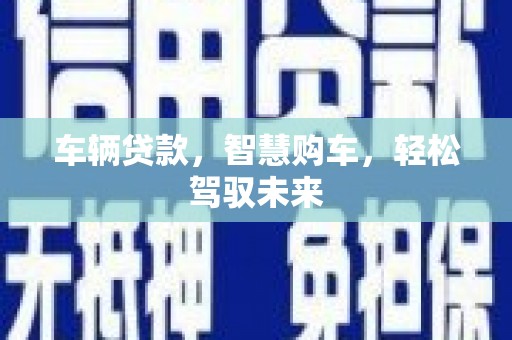 武宣车辆贷款，智慧购车，轻松驾驭未来